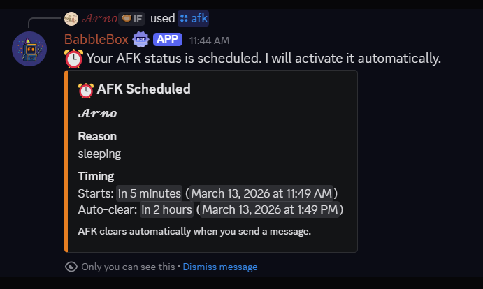 Babblebox AFK screenshot