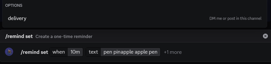 Babblebox reminder command example